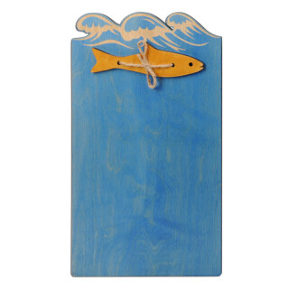 Menüboard A4 Fish - aus Holz blau