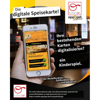 Digitale Speisekarte - digitale Gästemappe Nutzungsdauer 2 Jahre