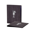 Speisekarte Stylo Soft Click A5 mit Eigenlogo - Woody Schwarz