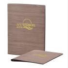 Speisekarte Stylo Soft Click A4 mit Eigenlogo - Woody Mittelbraun