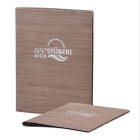 Speisekarte Stylo Soft Click A4 mit Eigenlogo - Woody Mittelbraun