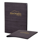 Speisekarte Stylo Soft Click A4 mit Eigenlogo - Woody Schwarz