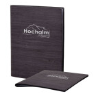 Speisekarte Stylo Soft Click A4 mit Eigenlogo - Woody Schwarz