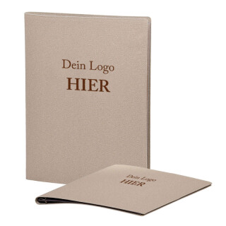 Speisekarte Stylo Soft Click A4 mit Eigenlogo - Yuta Beige